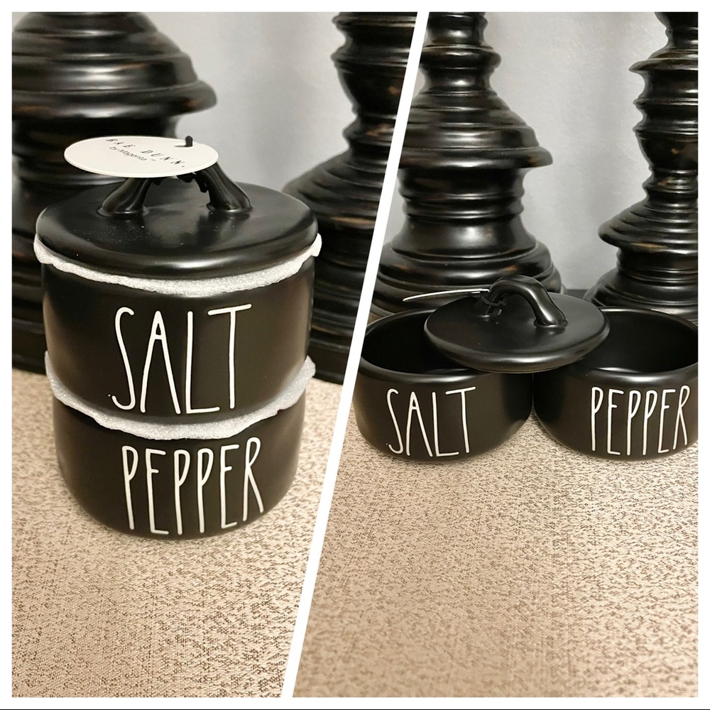 🆕Rae Dunn Ceramic Stackable SALT/PEPPER Cellars
